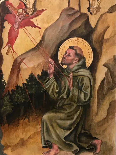 San Francesco - 2021 Acrilico su tavola, cm 35x40, Santuario della Verna (AR)