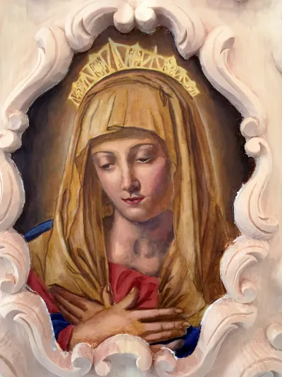 Santa Maria - 2021 Acrilico su tela, cm 26x37, Santuario della Verna (AR)
