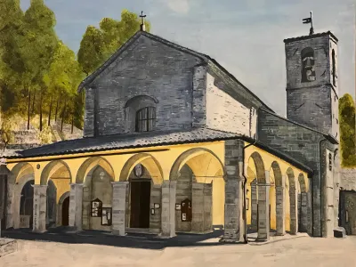 Santuario della Verna - 2021 Acrilico su tavola, cm 21x22, Santuario della Verna (AR)
